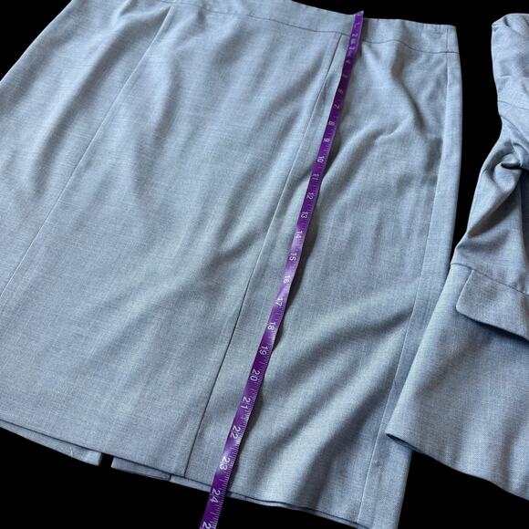 Ann Taylor 2 piece Blazer Skirt suit Women's 14 16 Gray Professional academia - Picture 7 of 10